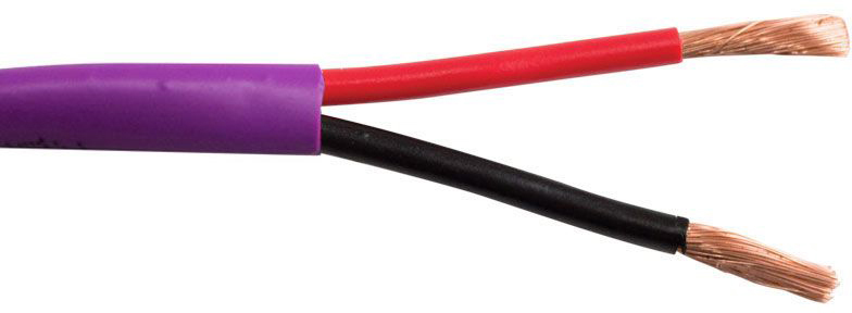 Structured Cable 16/2OFC 2-Conductor 16 AWG Stranded Copper In-Wall Speaker Cable - 500 Feet Purple