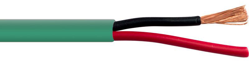 Structured Cable 16/2SP 2-Conductor 16 AWG 26-Strand Copper Contractor Speaker Cable - 500 Feet Green