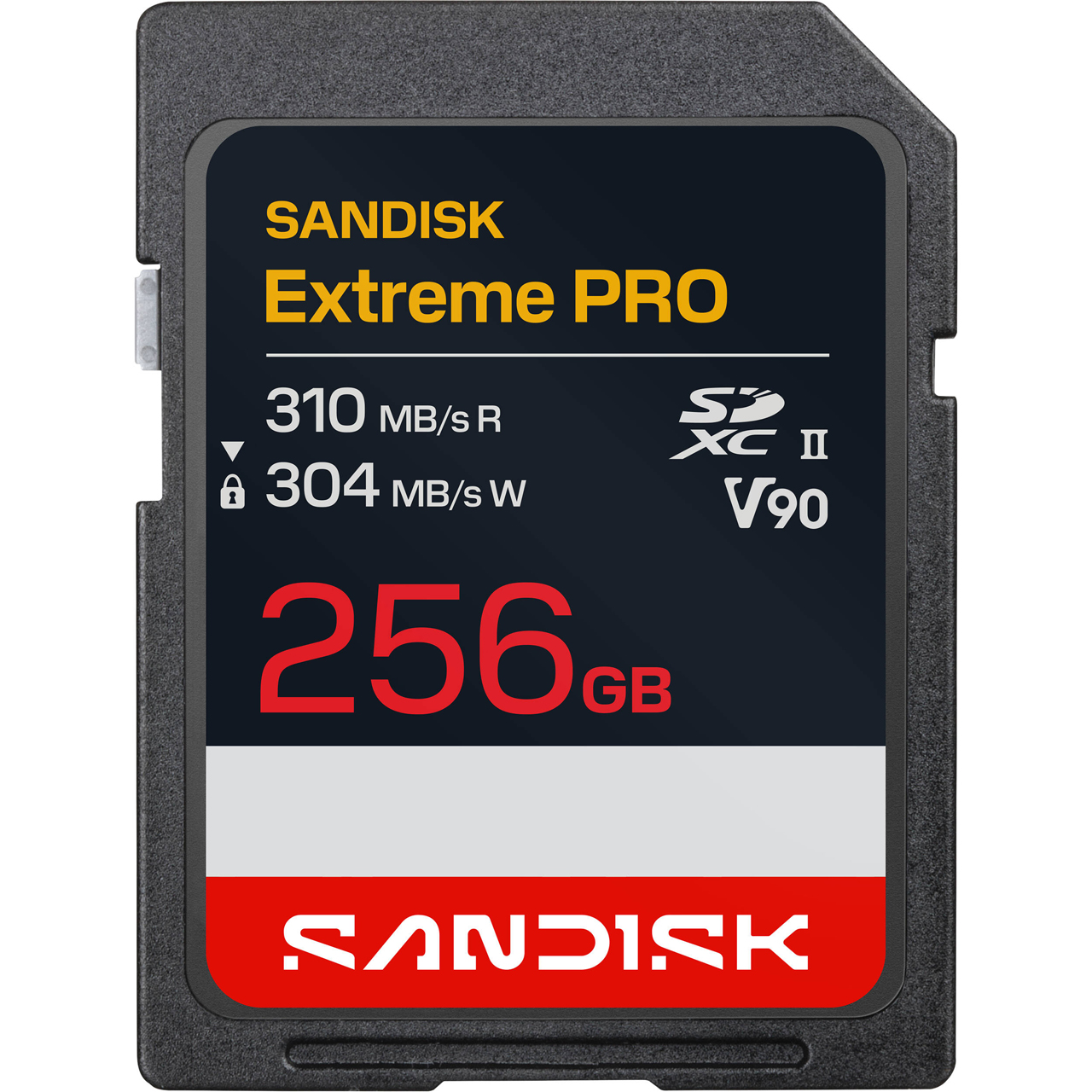 SanDisk SDSDXDE-256G-GN4IN 256GB Extreme Pro SDHC and SDXC UHS-II V90 Memory Card - 310MBs Read and 305MBs Write Speeds