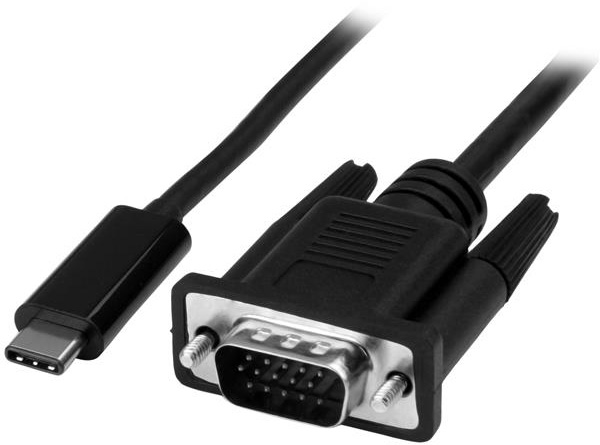 Startech CDP2VGAMM2MB 2 m (6 ft.) USB-C to VGA Cable - 1920 x 1200 - Black ST-CDP2VGAMM2MB
