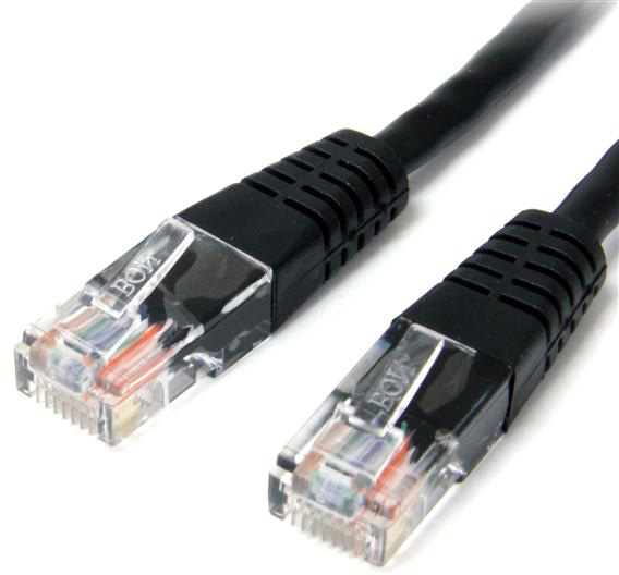 Startech M45PATCH1BK Molded Cat 5e Patch Cable - Black - 1 Foot ST-M45PATCH1BK