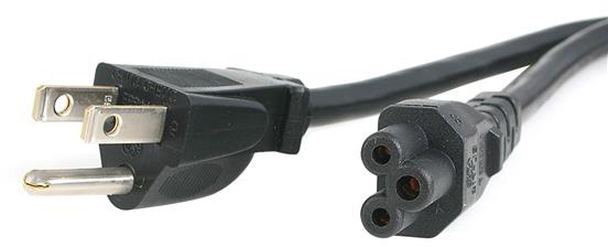 StarTech PXT101NB3S 3 Foot Standard Laptop Power Cord - NEMA 5-15P to C5  PXT101NB3S3