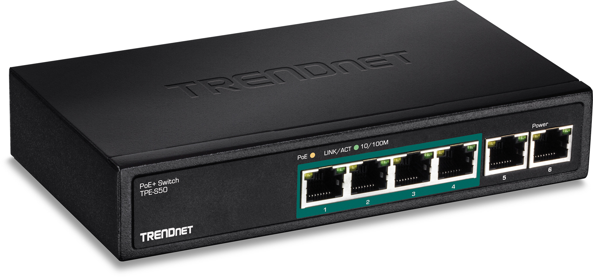 TRENDnet TPE-S50 6-port 10 / 100Mbps PoE Switch (60W)(Version v2.0R) TNET-TPE-S50