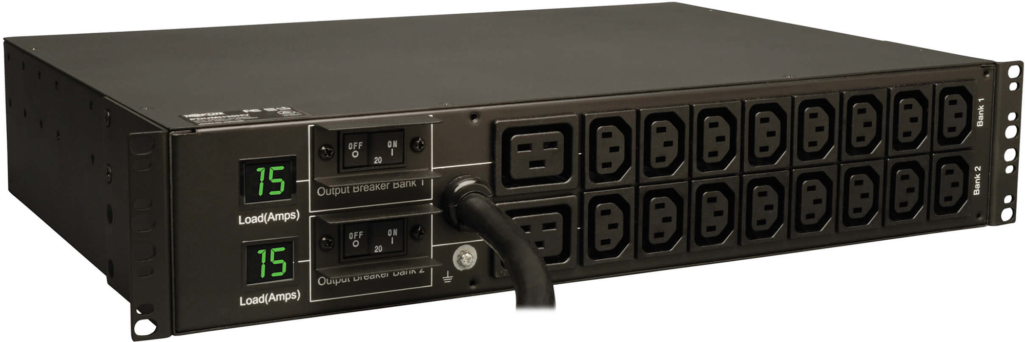 Tripp Lite PDUMH30HV6 PDU Metered 16 C13 2 C19 Outlets 208/240V 5.8kW L6-30P 2URM TAA TRL-PDUMH30HV6