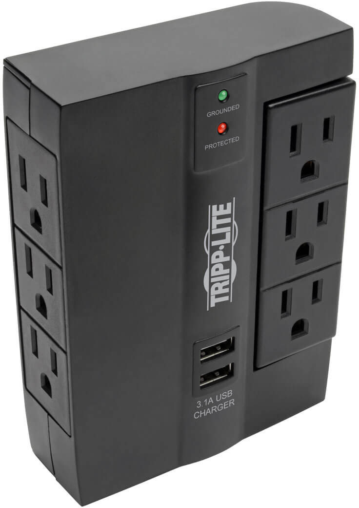 Tripp Lite SWIVEL6USB Direct Plug-In 6 Outlet Surge Protector with 2 USB Ports TRL-SWIVEL6USB