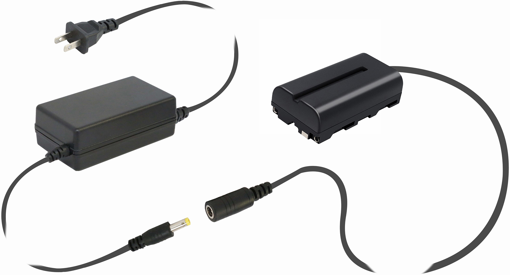 Vidpro AC-F550 AC Adapter/DC Coupler for Sony NP-F550/760/960 - Compatible with All Sony L Series Batteries VDP-AC-F550