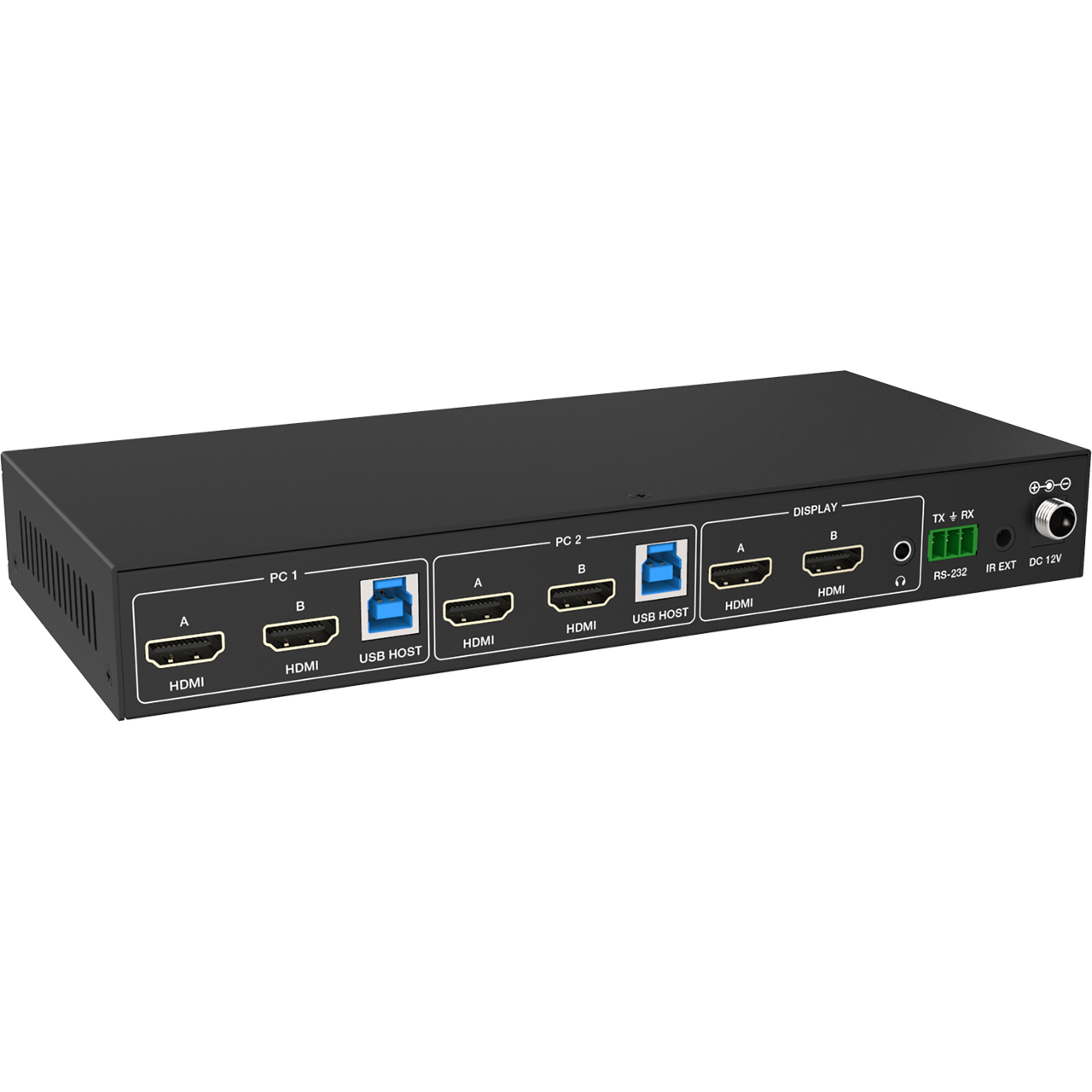 VigilLink VLKV-H202D 2x1 Dual Monitor 4K60 HDMI KVM Switcher with Hotkey Switching - HDCP 2.3 Compliant