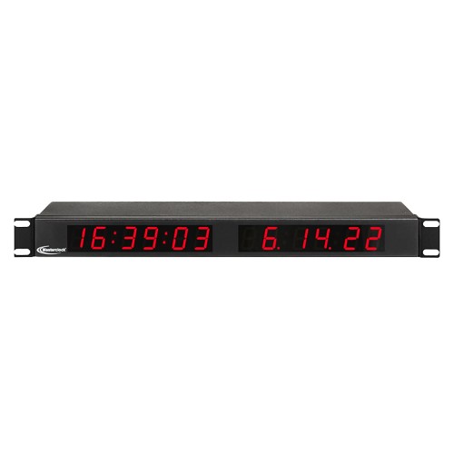 Masterclock TCDS112 1RU 12-Digit Time Code Digital Display Clock with 1-Inch Red LEDs - Reads IRIG-B / SMPTE 12M & 309M 