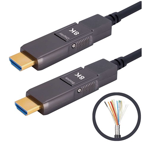 OMC Tech AOCH-4130 Armored Detachable 8K60 HDMI 2.1 AOC Cable - 98.4 Foot 