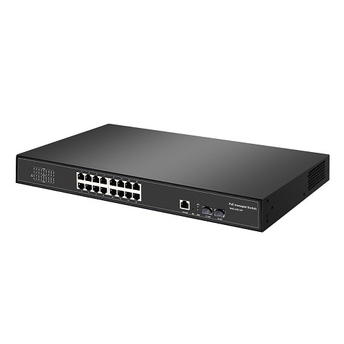 PTZCam PTZC-16P-POE-2SFP 16-Port Gigabit Ethernet POE+ Network Switch for Live Streaming with 2x SFP Ports 