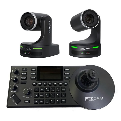 PTZCam PTZC-2PTZ20X-CSNDI HD Auto-Tracking 20x Zoom PTZ 2-Camera Bundle with NDI / SDI / HDMI / USB Outputs & Controller 