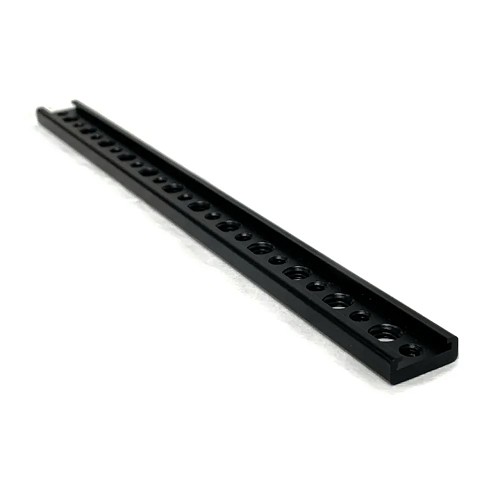 PTZCam PTZC-CS-RAIL Metal 1 Foot Cold Shoe Rail with 1/4in-20 and 3/8in-16 Mounting Holes - Black 