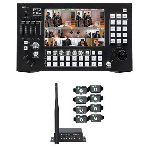 PTZCam PTZC-SWITCH-N8-TALLY8 N8 PTZ Controller and Switcher Bundle with 8-Light Wireless Tally System 