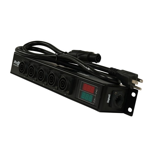 ProX -PWTR1LEDX6DANA DANA PowerCenter AC to 6x True1 Splitter Outputs - 20A REAN by NEUTRIK Connectors with V&A Meter 
