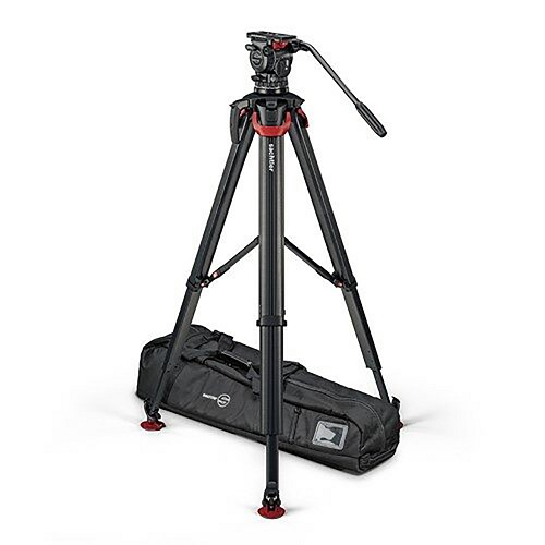 Sachtler S2072T-FTMS aktiv10T Fluid Head and flowtech 100 with Mid-Level Spreader / Rubber Feet / Padded Bag Kit 
