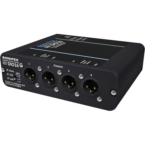 Sonifex AVN-DIO16 Dante to 4x Analog XLR Output Converter - Includes 1x Neutrik etherCON Connector 