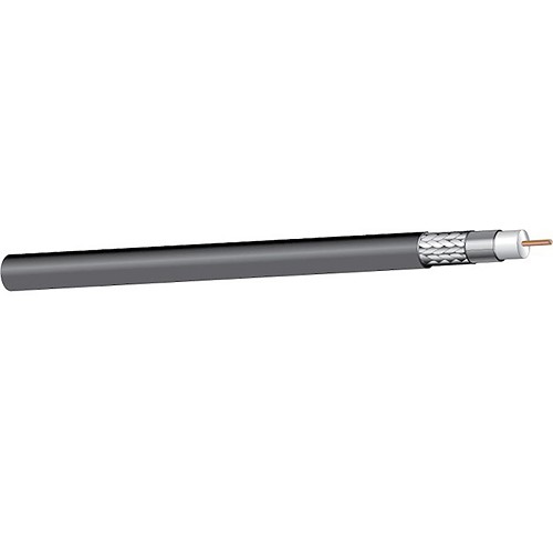 West Penn 256450 RG6/U 12Ghz 75 Ohm HD-SDI CMP Plenum Coaxial Video Transmission Cable - Black - 1000 Foot Put-Up 